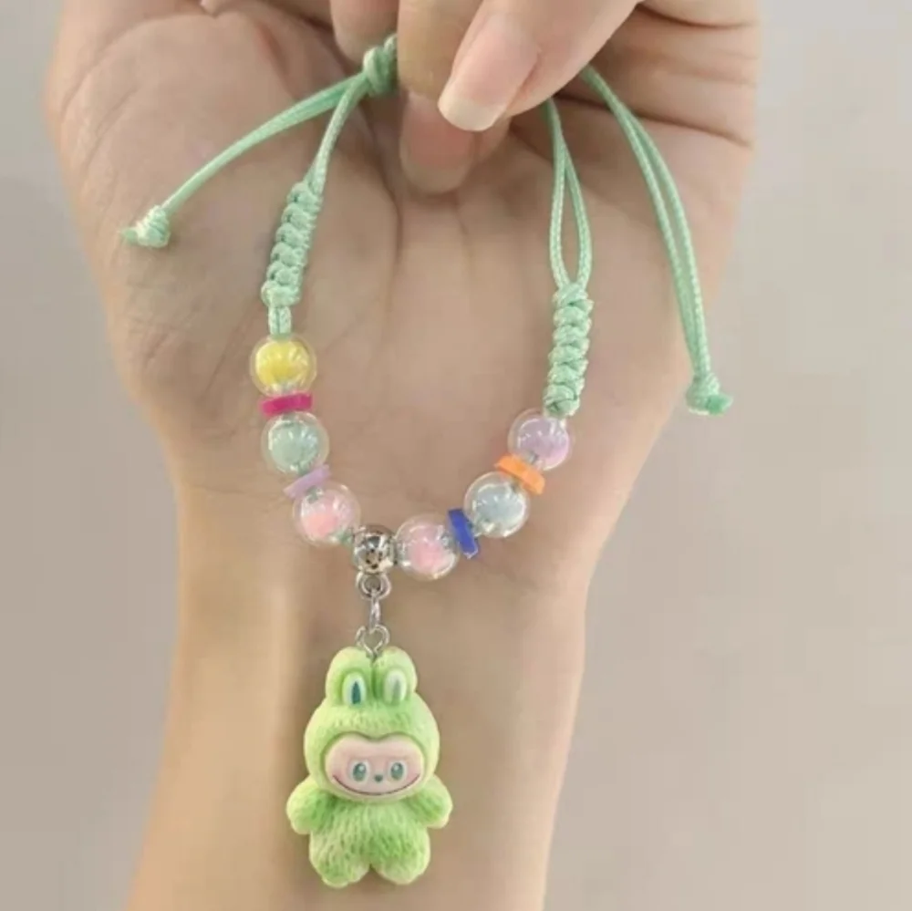 Labubu-Inspired Macramé Bracelet Mint & Seafoam